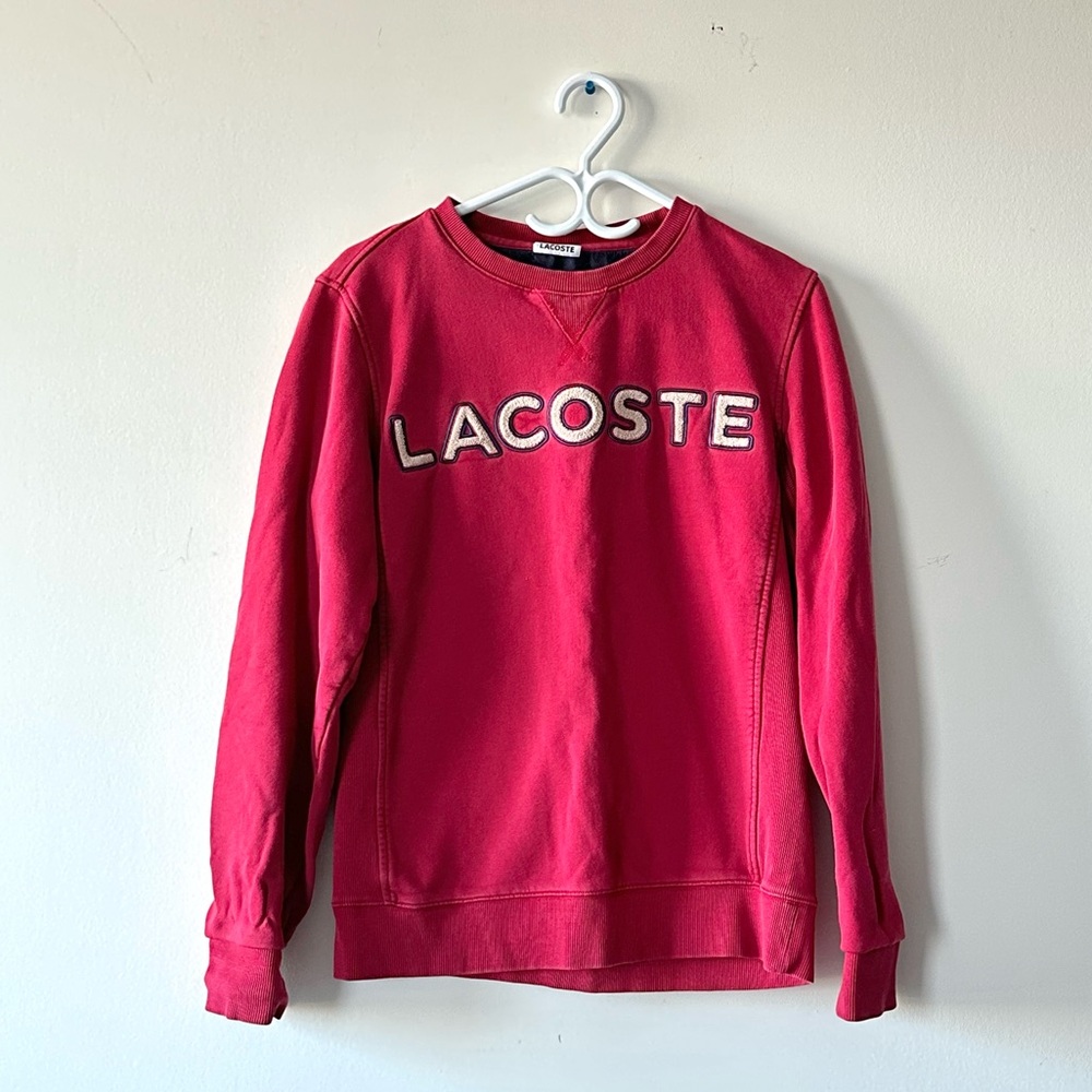 Lacoste Red Crewneck Sweatshirt